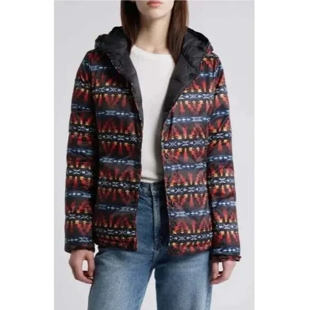 Pendleton Black Puff Jacket with Patterned Interior